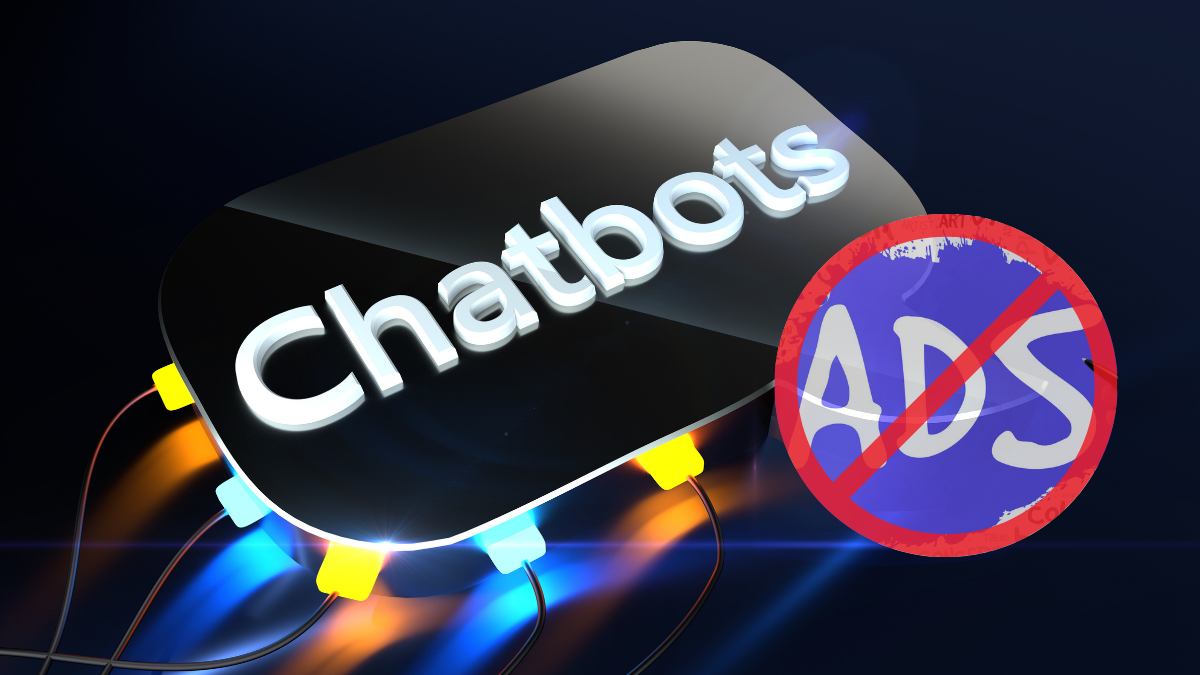 Chatbot with no ads symbol