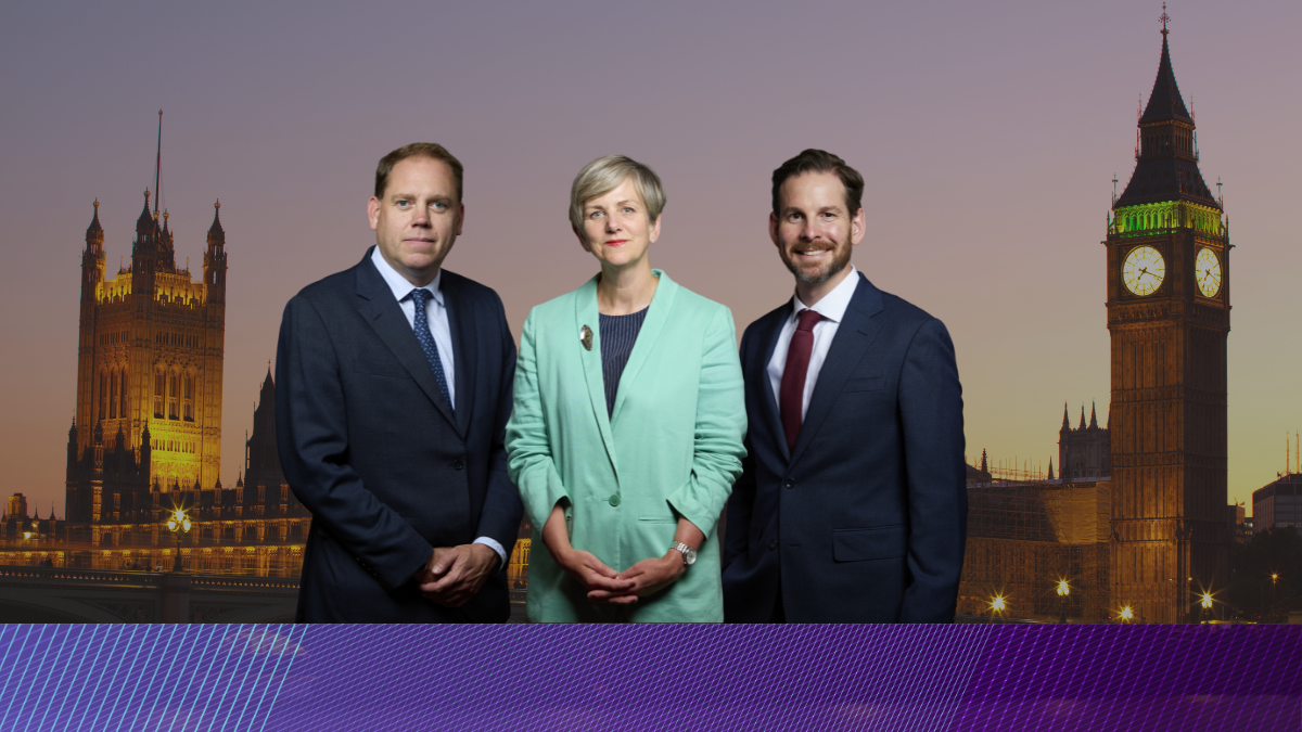 Left to right: Charlie Dewhirst, Lilian Greenwood, Alex Ballinger