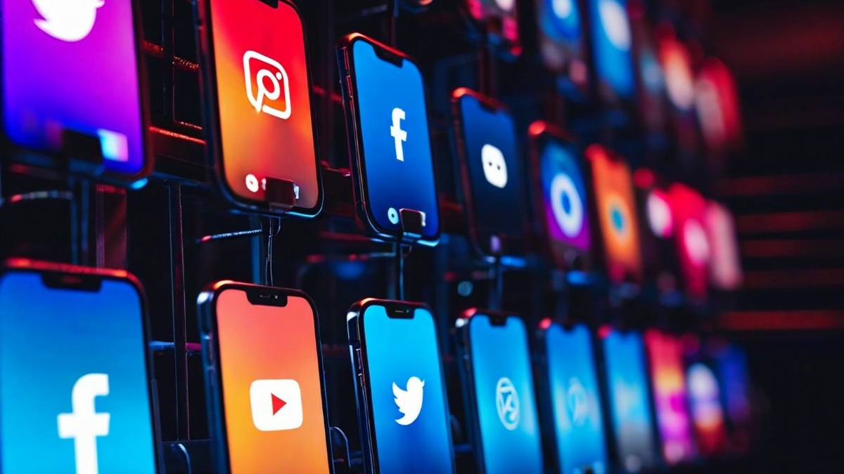 social media phone tiles