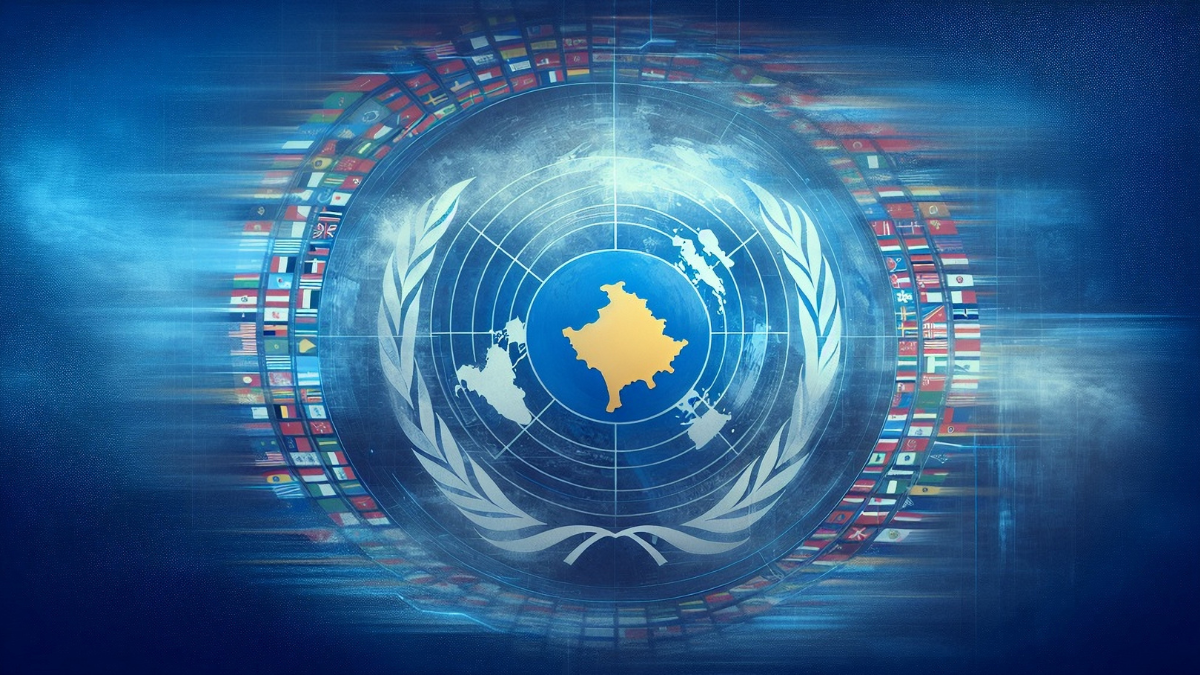 United Nations with flags