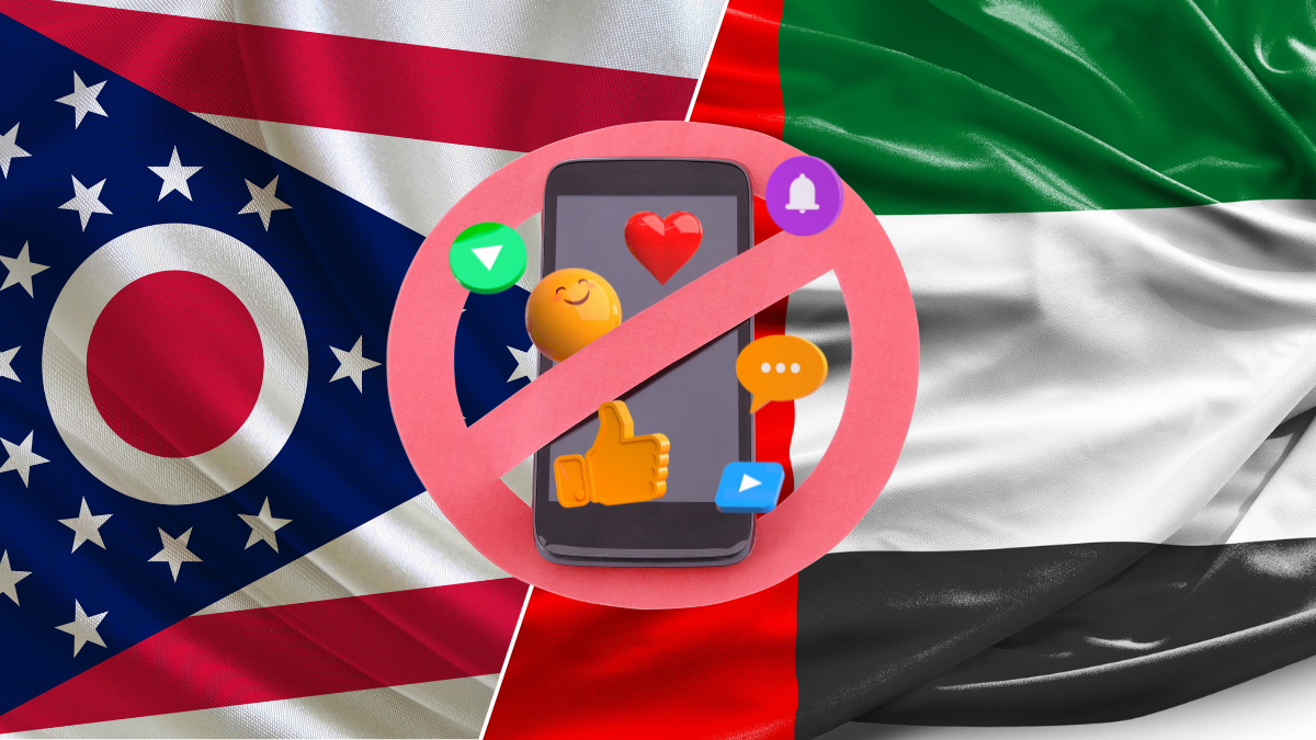 US state Ohio flag and UAE flag