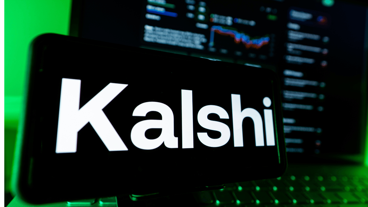 Kalshi logo on phone
