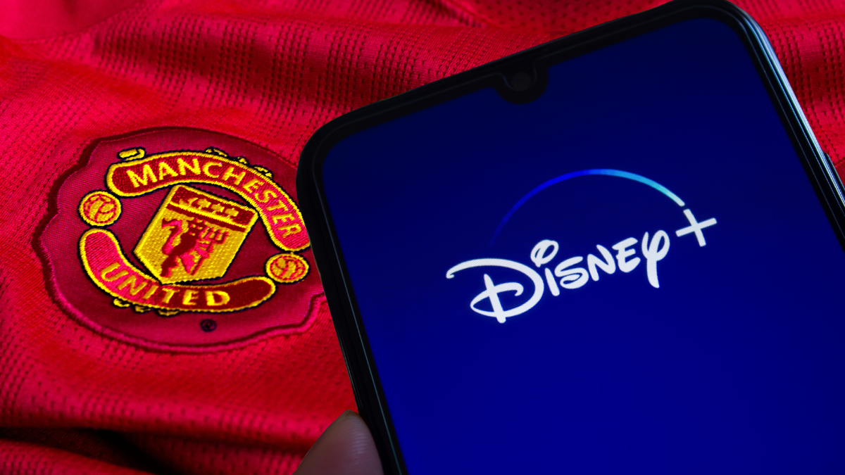 Manchester United and Disney+ logos